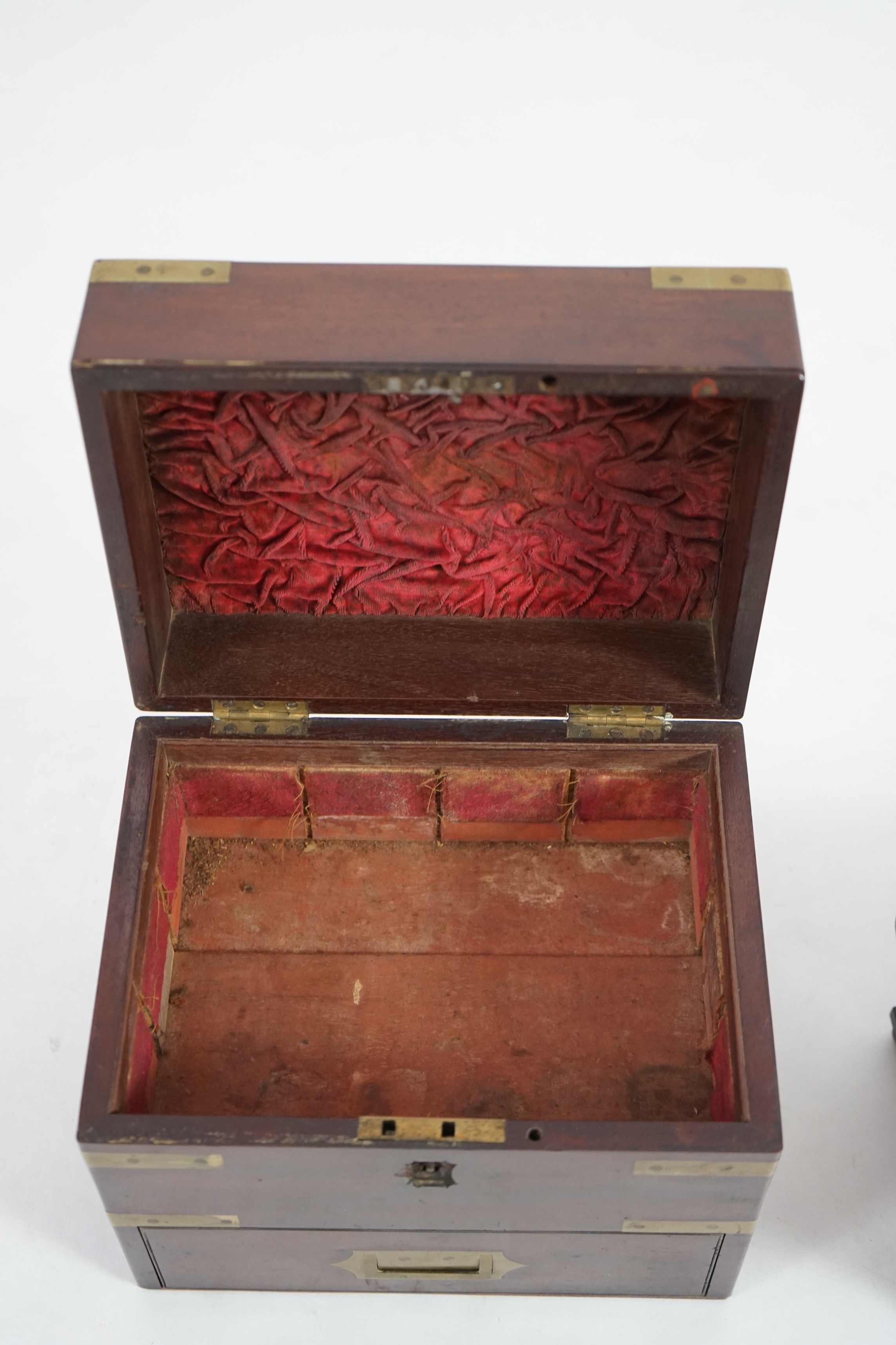 An early Victorian brass bound mahogany apothecary chest